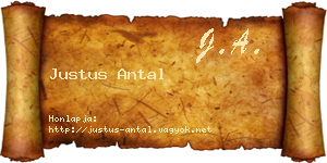 Justus Antal névjegykártya